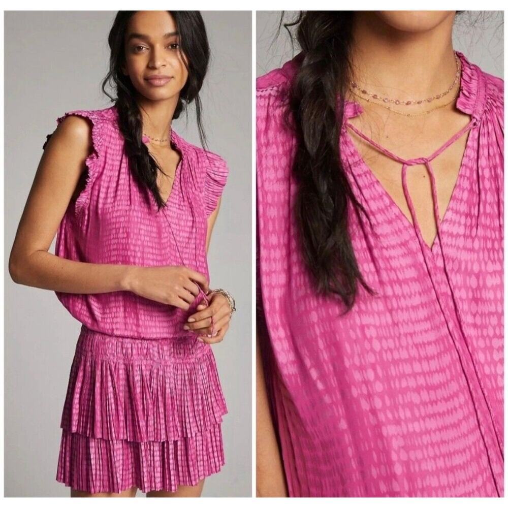 Anthro Current Air Smocked Mini Dress Sz Small